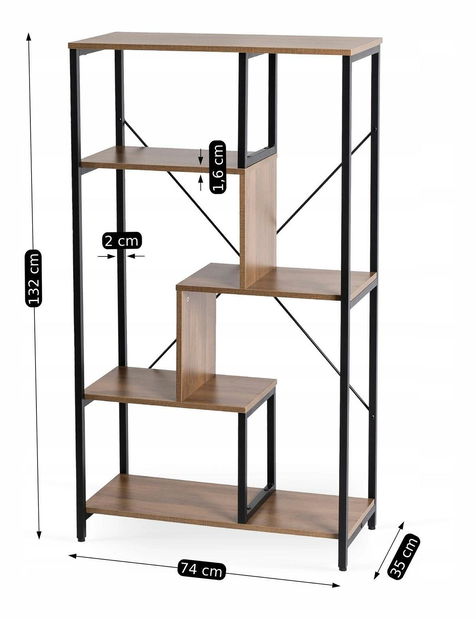 Regál Teshona (ořech + černá)