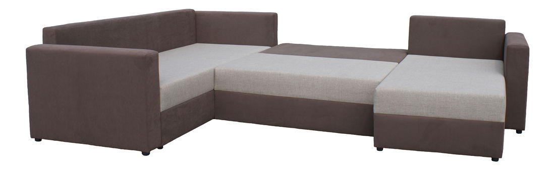 Rohová sedací souprava U BRW Tella U černá + šedá (L)