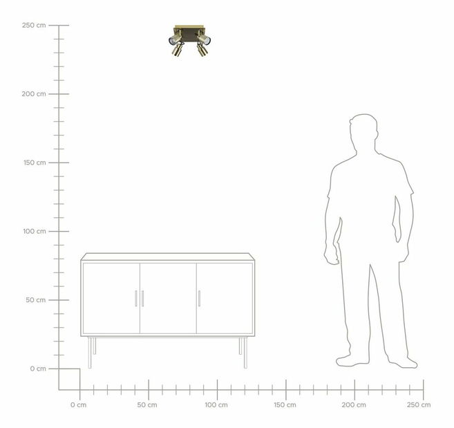 Stropní svítidlo Briyah (mosazná)