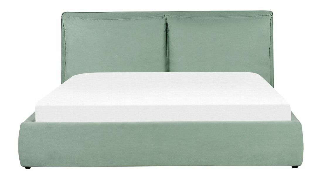 Manželská postel 180 cm Berit (zelená) (s roštem) (s úl. prostorem)