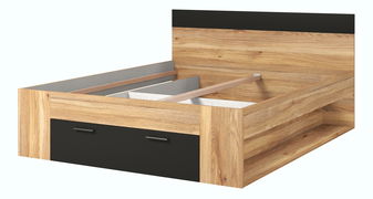 Manželská postel 160 cm Benson MW91 (dub mauvella + černá)