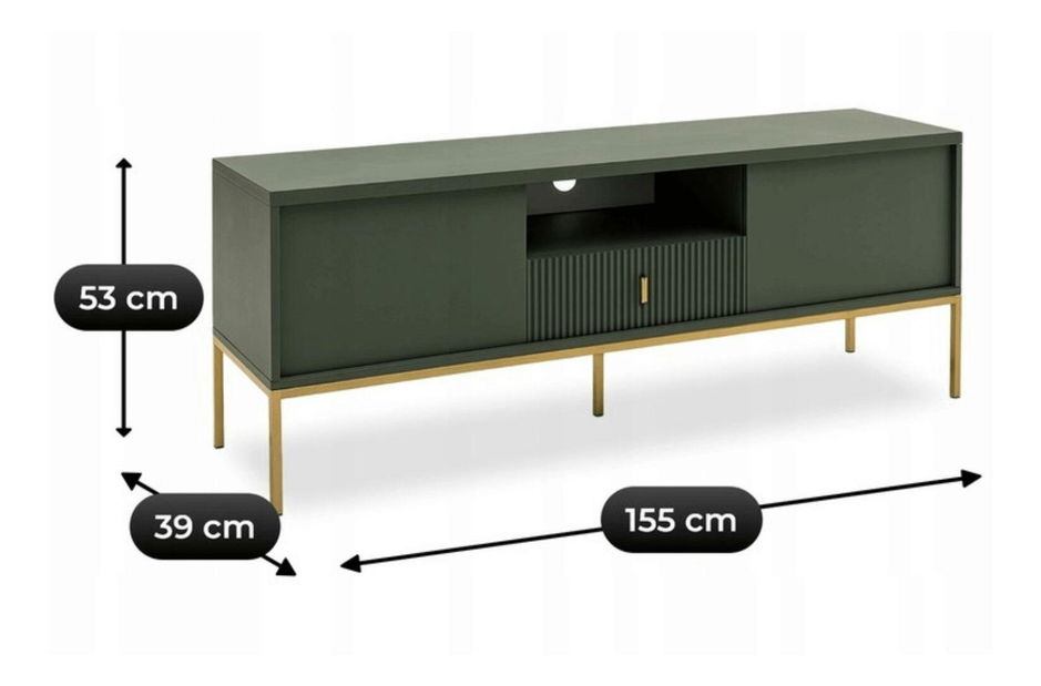 TV skříňka Militaba (zelená + zlatá)