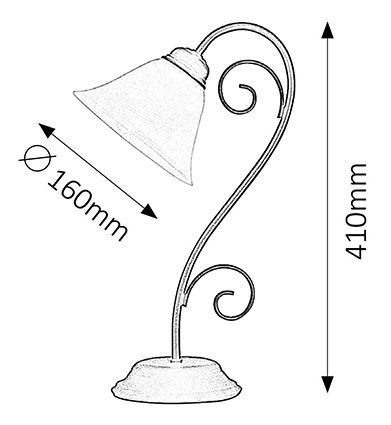 Stolní lampa Athen 7812 (matná černá + rýžové kamenné sklo)
