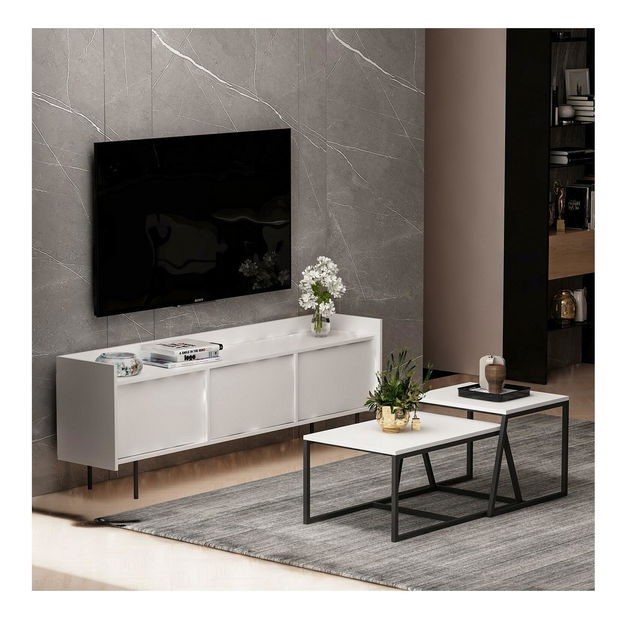 Set nábytku do obývacího pokoje Astalan (bílá)