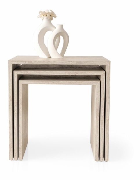 Set konferenčních stolků Fleximo (travertin)