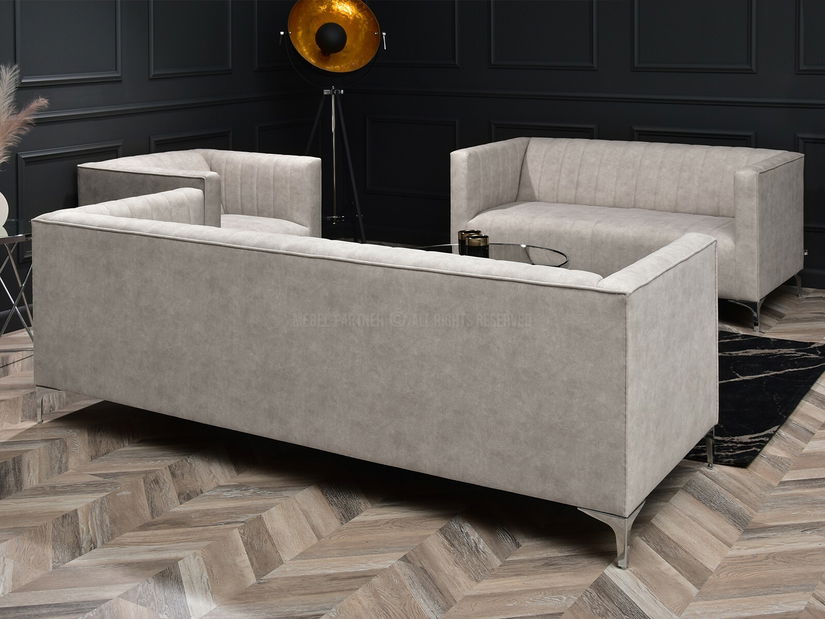 Pohovka trojsedačka Recalentada (písková + chrom)