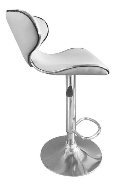 Barová židle Heidi (bílá + chrom)