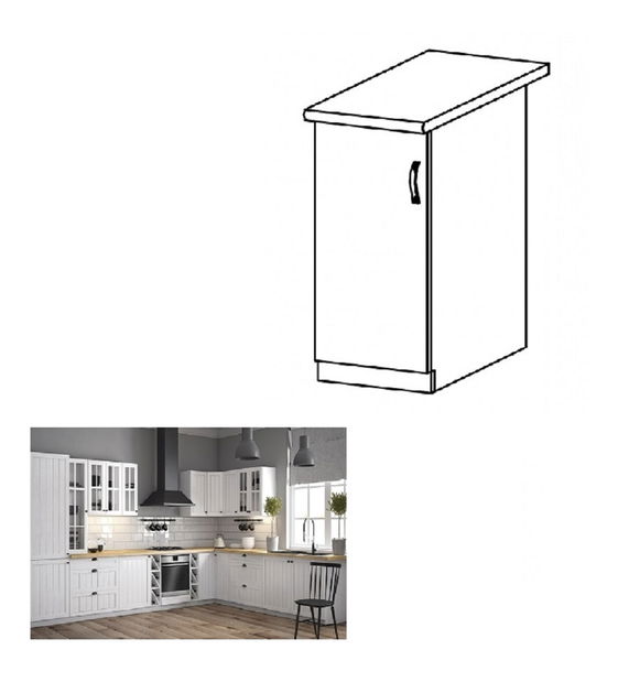 Dolní kuchyňská skříňka D30 Provense (bílá + sosna andersen) (L)