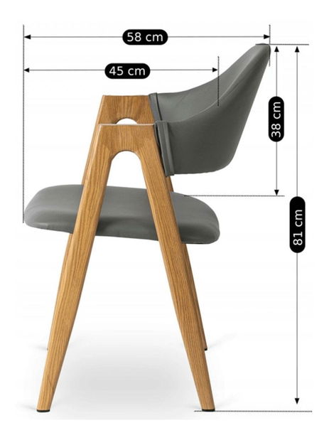 Jídelní židle Walsh (šedá)