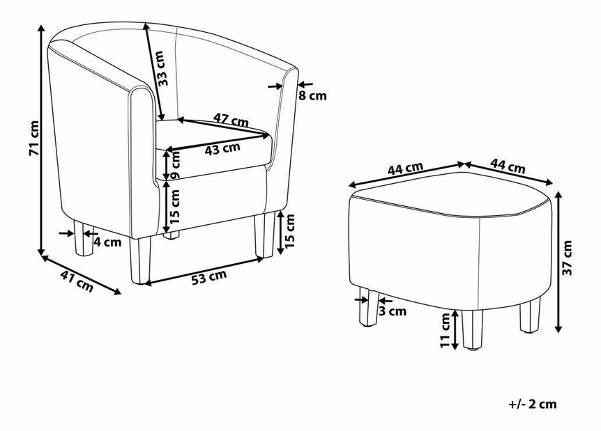 Křeslo Holdam (světlešedá)