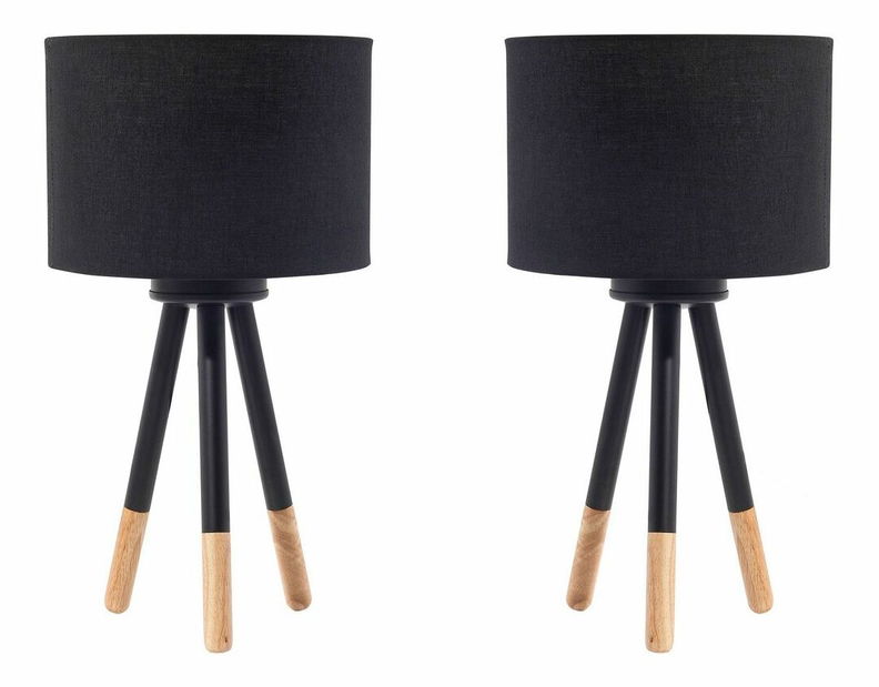 Stolní lampa TARON (PC látka) (černá)