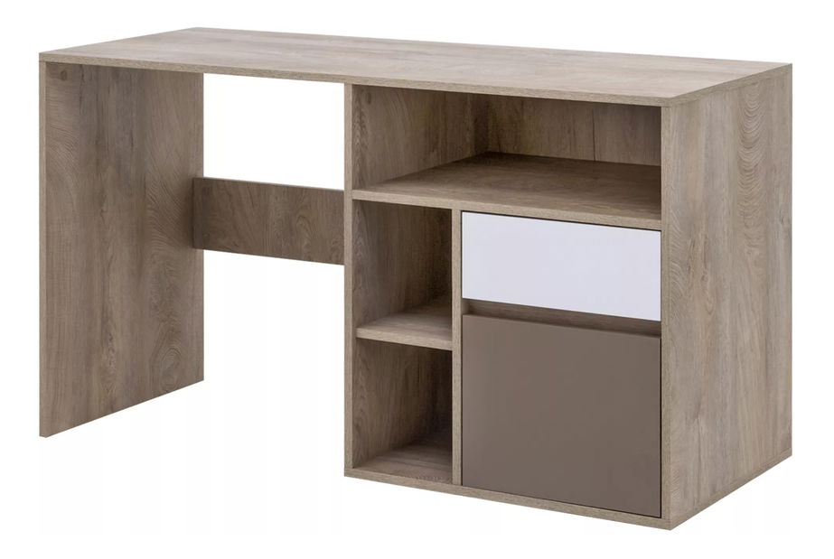 PC stolek Mitiano MI1 (dub enderein + bílá + latte)