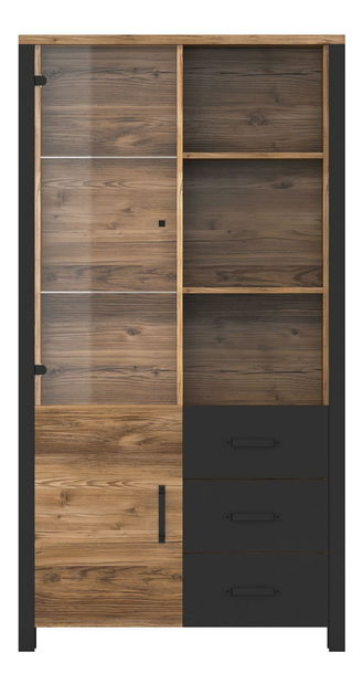 Vitrína Oralee Typ 13 (smrk + černá matná)