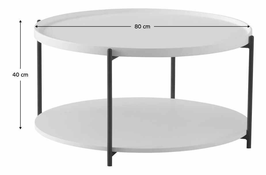 Konferenční stolek LAPIN (bílá + černá)