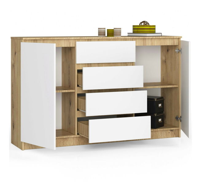 Komoda Koa (dub artisan + bílá)