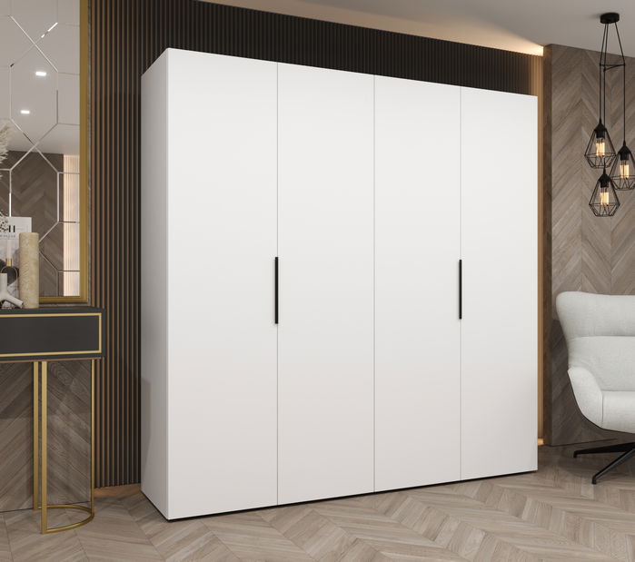 Šatní skříň 200 cm Mirabella 1 (bílá + černá)