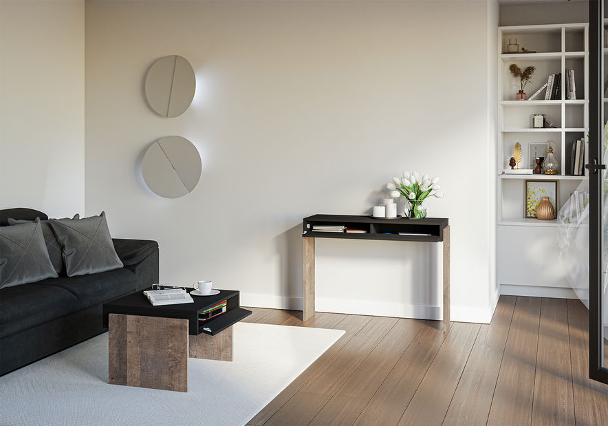 Konferenční stolek Zantra (černá + dub colonial grange)