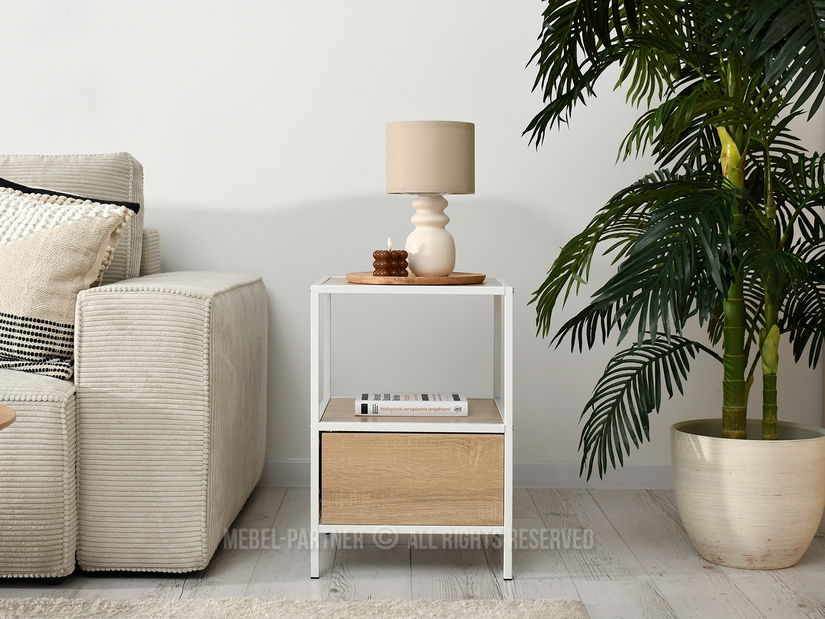 Noční stolek Soren Ns (sonoma + bílá)