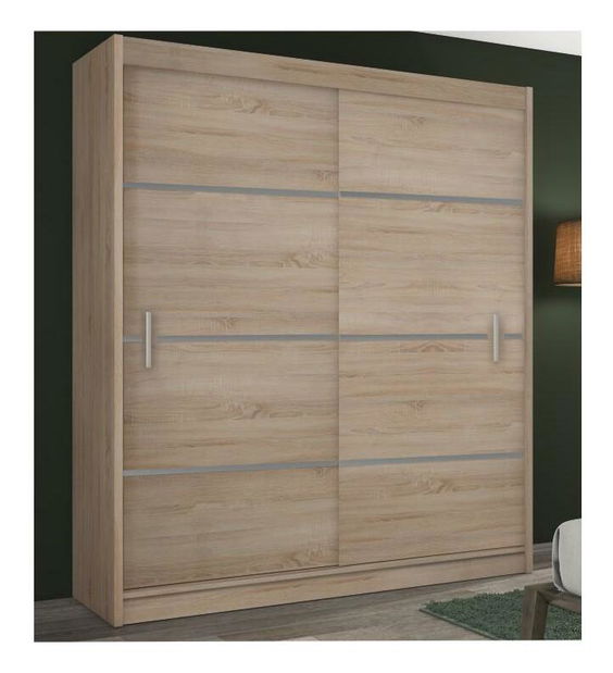 Šatní skříň Magnet 203 (dub sonoma + šedá)