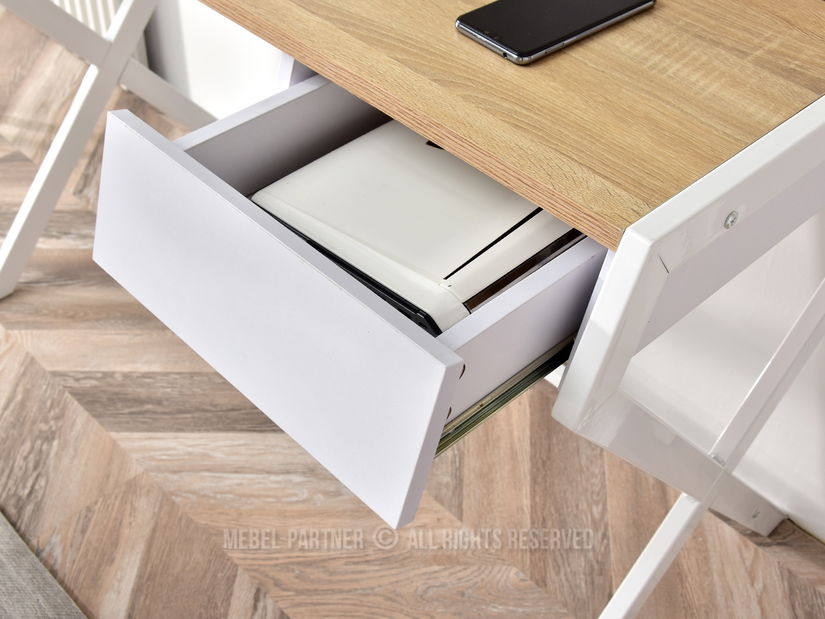 PC stolek Desiguo (dub + bílá)