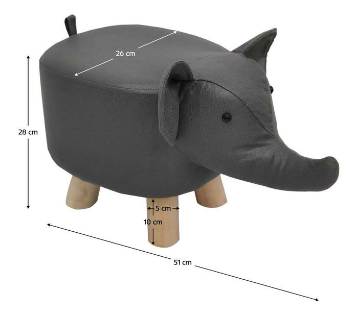 Taburetka Bibion (šedá + přírodní)