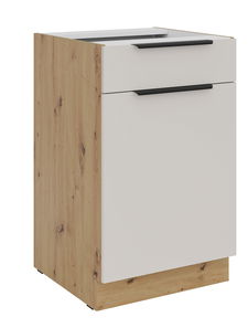 Dolní kuchyňská skříňka pod dřez Sayla 50 D 1F 1S BB (kašmír + dub artisan)