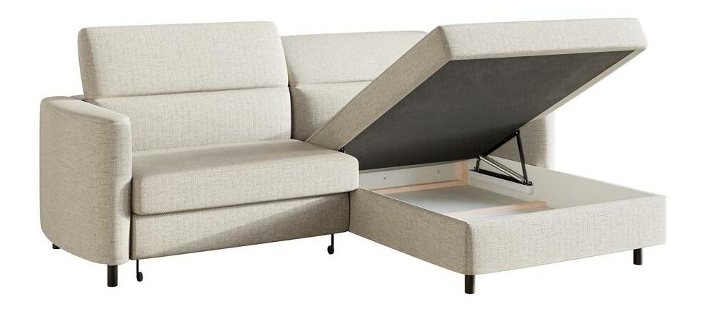 Rohová sedací souprava Buchu (P) (světlobéžová + černá)
