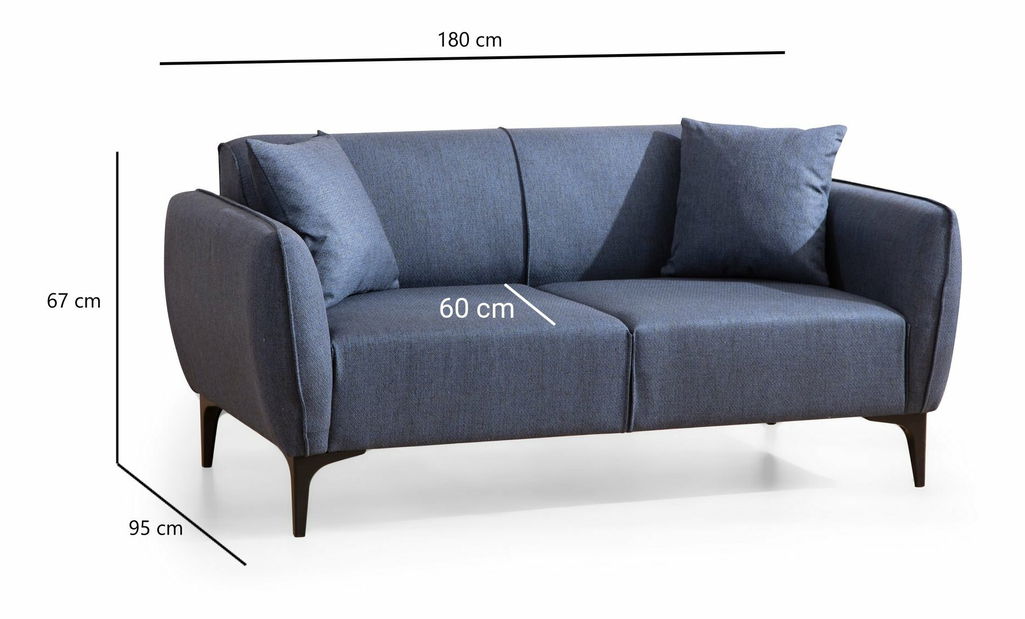 Pohovka dvousedačka Belasemma (modrá)