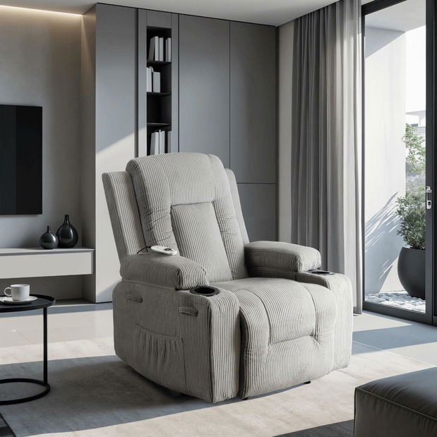 Masážní křeslo Banesto (světle šedá)