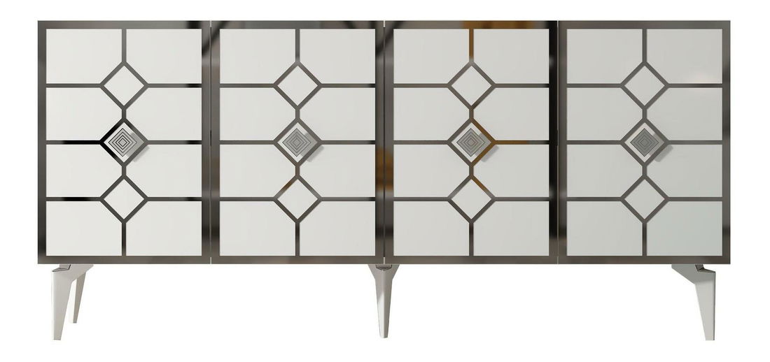 Skříňka Pivuti (bílá + stříbrná)