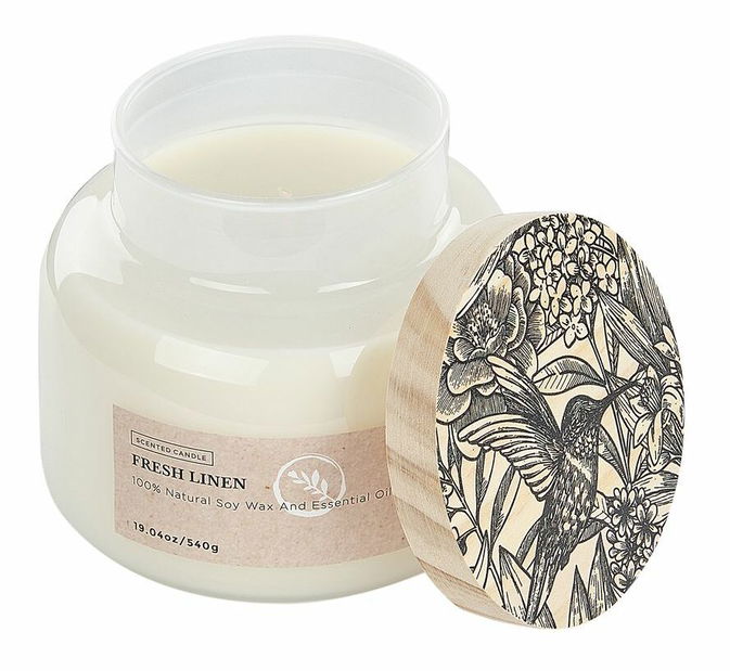 Sójová svíčka s vůní svěžího prádla Beretta (bílá)