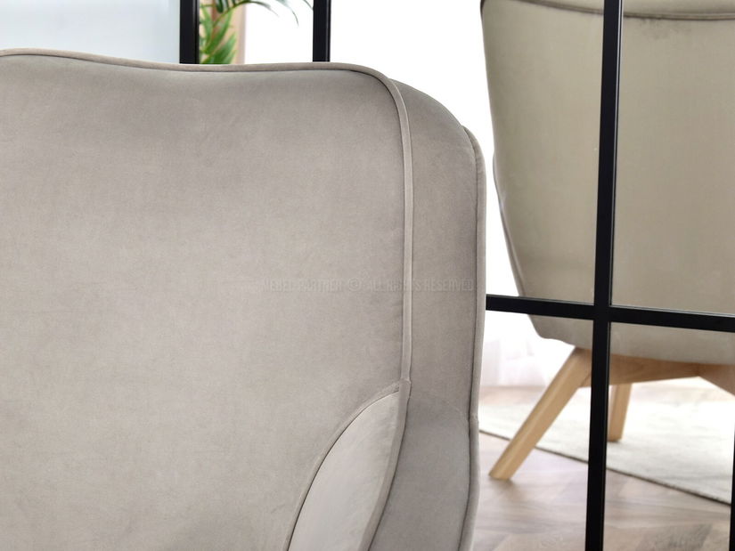 Designové křeslo Merch (béžová + bílá)