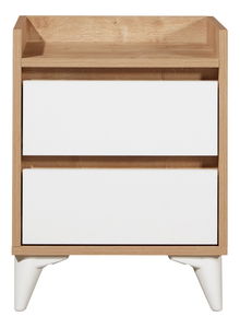 Noční stolek Tuvantille 41 (dub safírový + bílá)