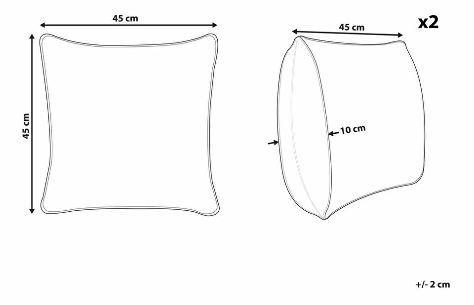 Sada 2 ozdobných polštářů 45 x 45 cm Heli (šedá)