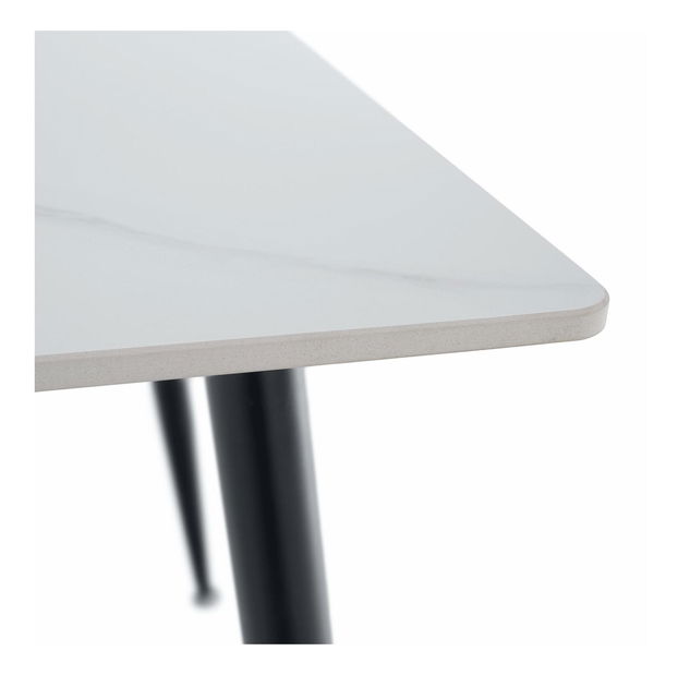 Jídelní stůl Fresia 1 (bílý mramor + černá) (pro 4 osoby)