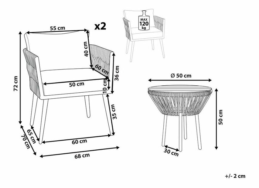 Zahradní sestava Gadiel (šedá)