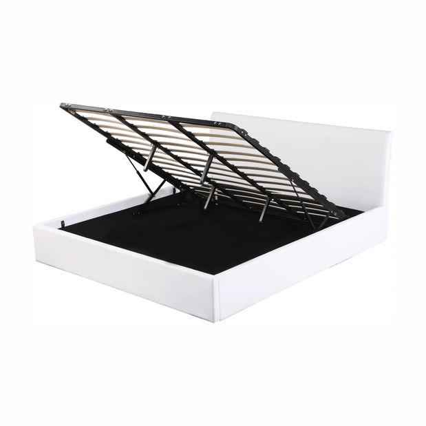 Manželská postel 160 cm Kralla (bílá) (s roštem)