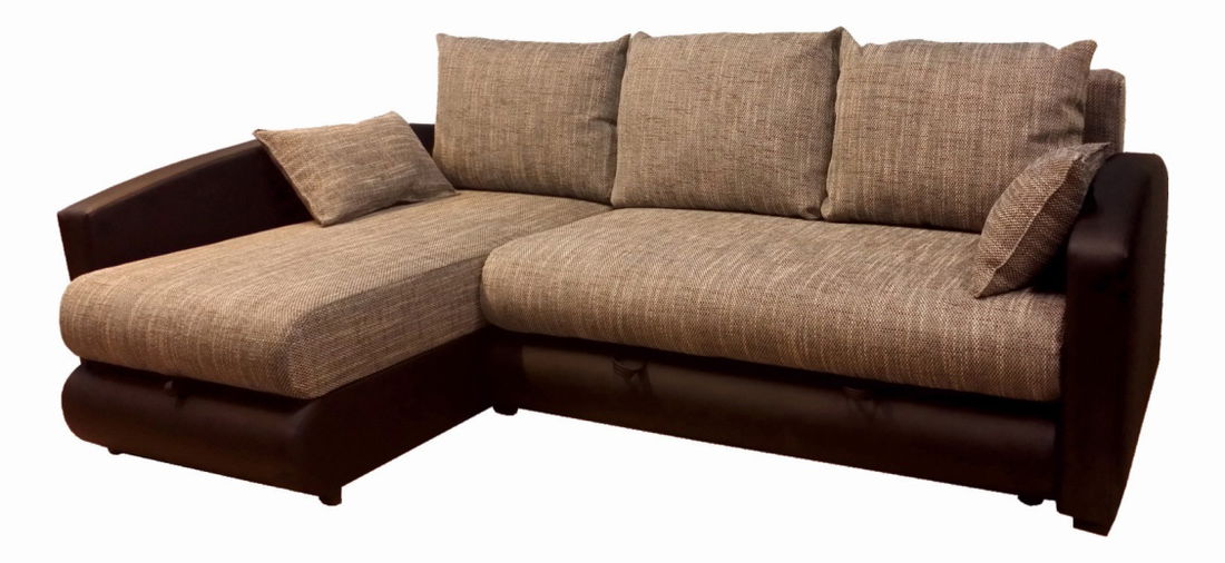 Rohová sedací souprava Nina (světle hnědá + hnědá) (L)