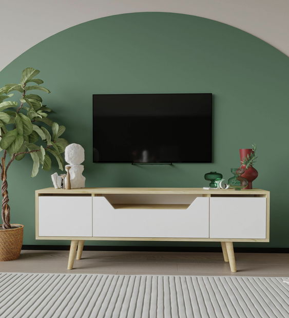 TV skříňka Romia (antracit + stříbrná)