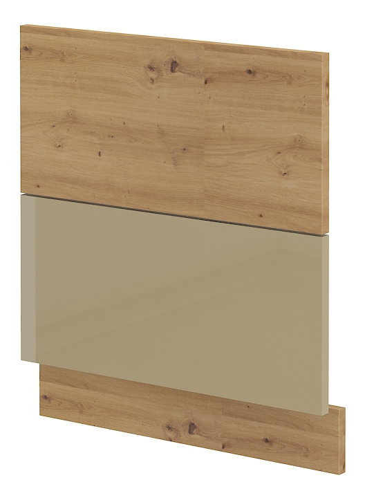 Dvířka na vestavnou myčku nádobí Arryn ZM 570x596 (dub artisan + lesk cappucino)