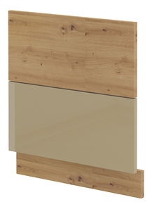 Dvířka na vestavnou myčku nádobí Arryn ZM 570x596 (dub artisan + lesk cappucino)