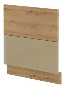 Dvířka na vestavnou myčku nádobí Arryn ZM 570x596 (dub artisan + lesk cappucino)