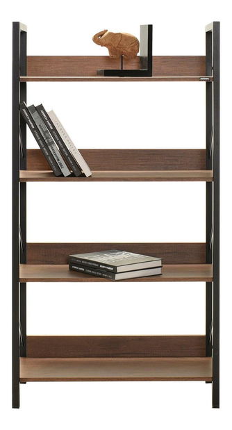 Regál Kaida 5 (ořech + černá)