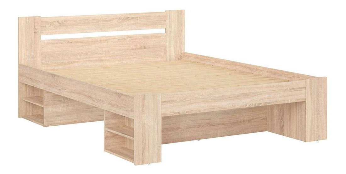 Manželská postel 160 cm BRW Nepo Plus 14 (dub sonoma) (bez roštu)