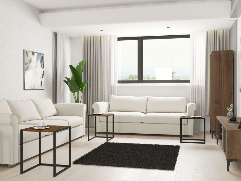 Set 3ks. konferenčních stolků Kibusa (ořech + černá)