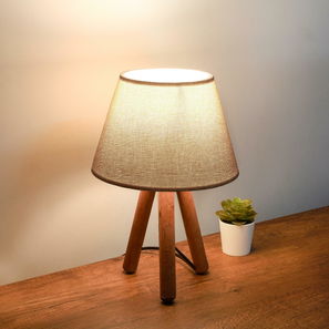 Stolní lampa Woodarella 5 (béžová + přírodní)
