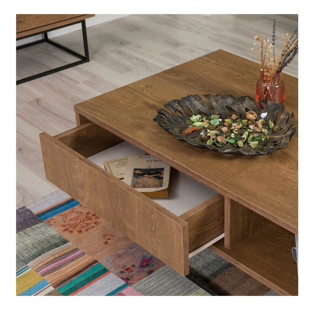 Souprava nábytku do obývacího pokoje Laxi 14 (ořech + černá)