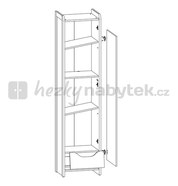 Policová skříň BRW Hihot REG1D1S