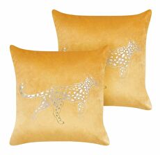Sada 2 ozdobných polštářů 45 x 45 cm Marina (žlutá)