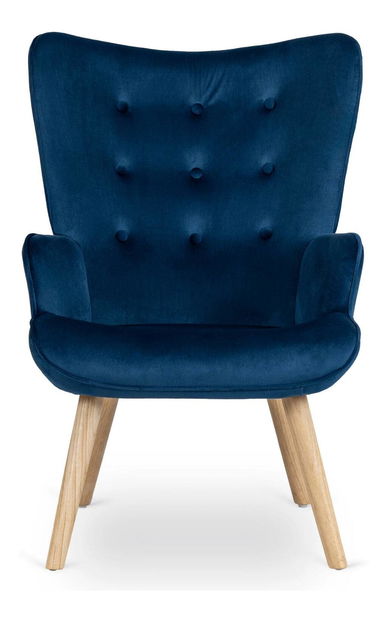 Křeslo s podnožkou Lombardi (námořnická modrá)